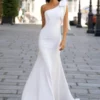 DREAM Customized Simple White Long Wedding Dresses Floor-Length Mermaid Sweep Train Brides Dress Women Vestidos De Novias 2025