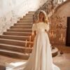 SoDigne Off Shoulder 3D Flower Wedding Dresses A-line Sleeveless Simple Satin Bridal Dress 2025 Long Wedding Gown Robe De Mairee 9 S1245df4ebb99445a935cf0f0cfabc556O Cropped
