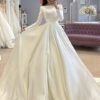 SoDigne Conservative Wedding dress Satin Wedding Dresses Full Sleeve Muslim Bridal Gown Modest Long Wedding Gown Customized 6 S27adac3143c14c6094773994c92fbcbf9 Cropped