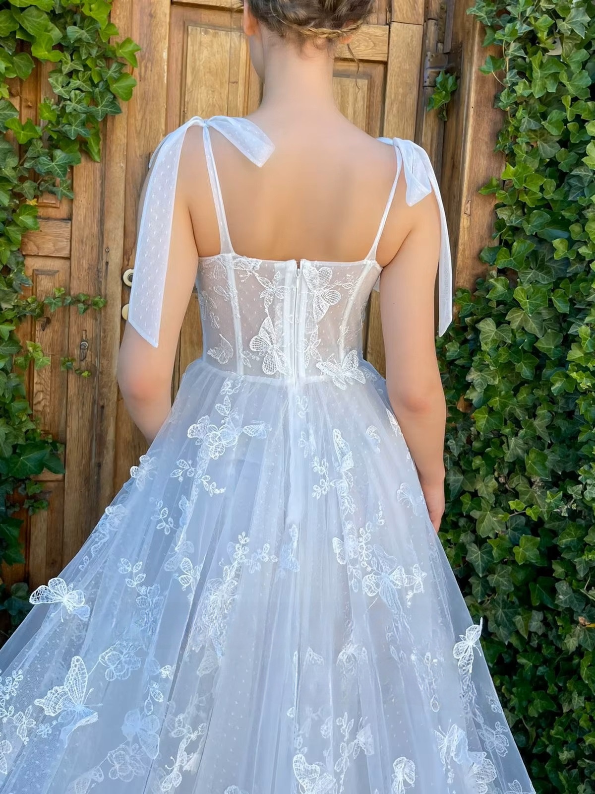 SoDigne A-line Tulle Wedding Dresses Sweetheart Sleeveless Butterfly Bridal Dress Long Wedding Gown Robe De Mairee Customized 4 SoDigne A-line Tulle Wedding Dresses Sweetheart Sleeveless Butterfly Bridal Dress Long Wedding Gown Robe De Mairee Customized - Obrázek 4