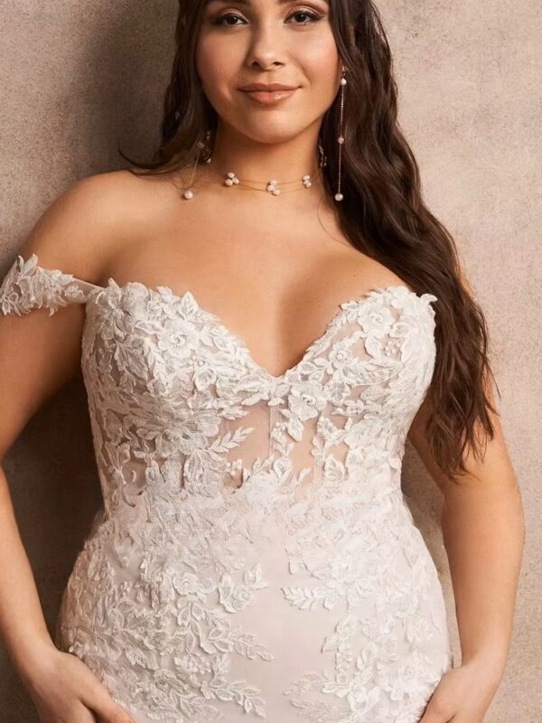Pastrol Tulle Wedding Dresses Plus Size Sweetheart Neck Sleeveless Bride Gowns Appliques Floor Length Mermaid Vestido De Noiva - Obrázek 3