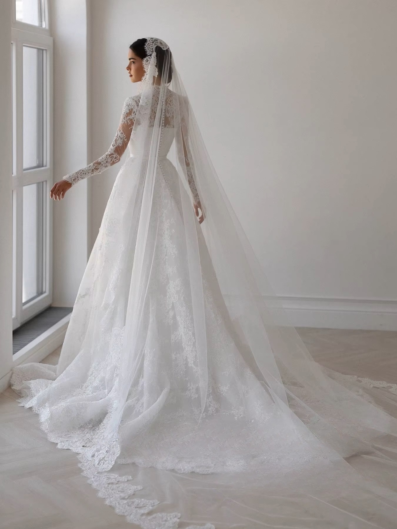 SoDigne A-line Lace Wedding Dress Sweetheart Full Sleeves Bride Dresses 2025 Long Bridal Gowns vestidos de novia Customized 2 SoDigne A-line Lace Wedding Dress Sweetheart Full Sleeves Bride Dresses 2025 Long Bridal Gowns vestidos de novia Customized - Obrázek 2