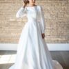 SoDigne Satin A-line Wedding Dresses Full Sleeves O-neck Bridal Dress Elegant Long Bridal Gown vestidos de novia Customized 7 S78bfb8ce910647afaa076a1331419a90y Cropped