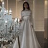 SoDigne A-line Satin Wedding Dresses High Neck Full Sleeves Bridal Dress Beading Long Wedding Gown Robe De Mairee Customized 5 Sa71f207794b847aba1cbfafa6195f300R Cropped