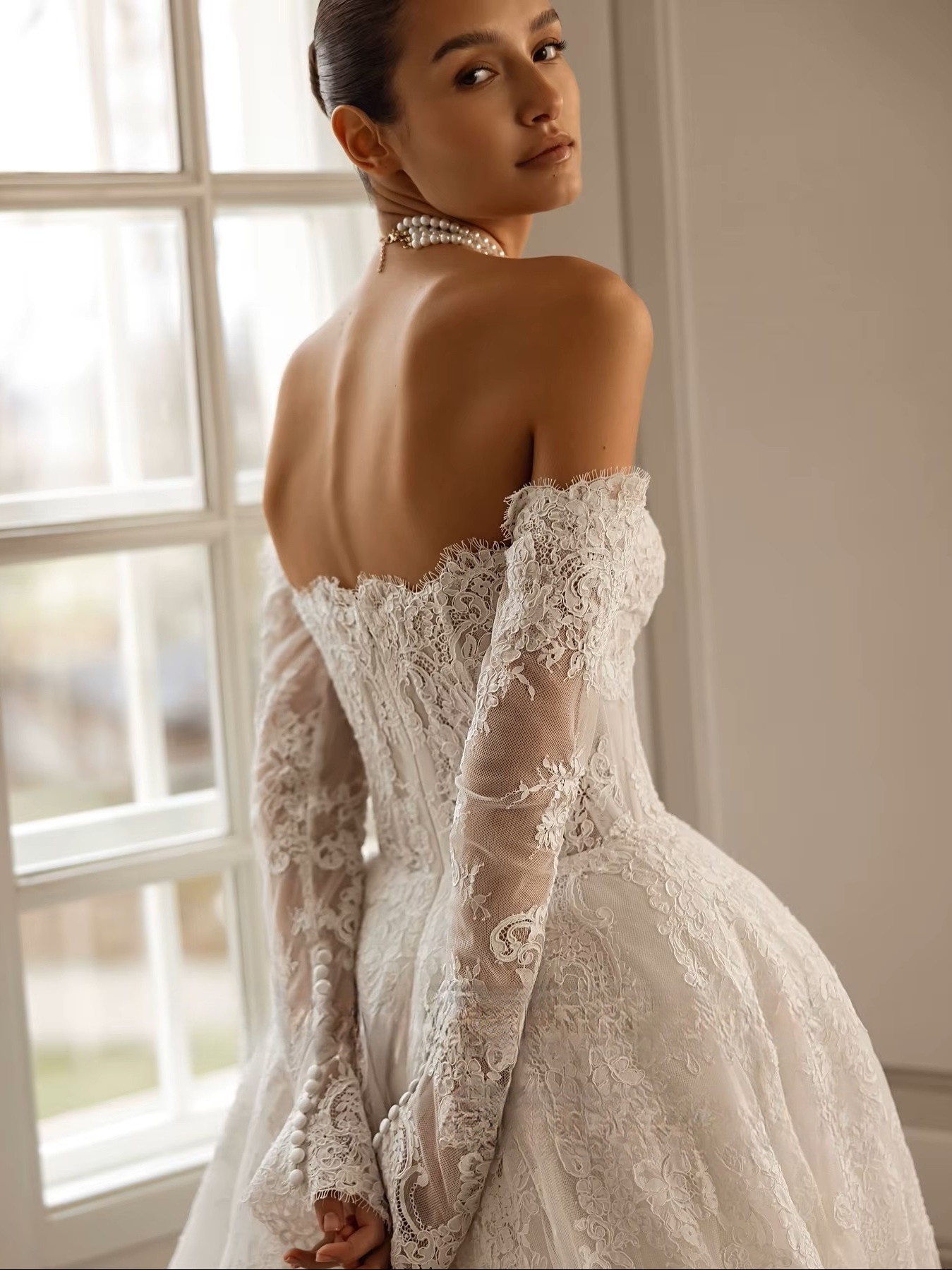 SoDigne A-line Lace Wedding Dresses Sweetheart Long Sleeves Bride Dress Long Wedding Gown vestidos de novia 2026 Customized 2 SoDigne A-line Lace Wedding Dresses Sweetheart Long Sleeves Bride Dress Long Wedding Gown vestidos de novia 2026 Customized - Obrázek 2