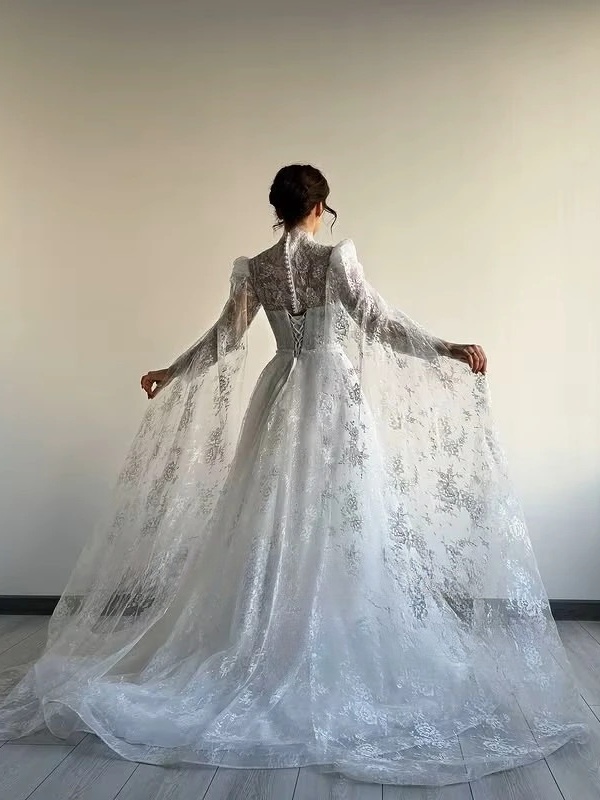 SoDigne A-line Elegant Wedding Dresses Full Sleeves V-Neck Lace Bridal Dress 2025 Long Wedding Gown Robe De Mairee Customized 2 SoDigne A-line Elegant Wedding Dresses Full Sleeves V-Neck Lace Bridal Dress 2025 Long Wedding Gown Robe De Mairee Customized - Obrázek 2