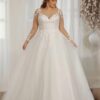 Pastrol Customized Wedding Dresses V Neck Bride Gowns Lace Appliques Back Lace Up Tulle A-Line Sweep Train Vestidos De Novia