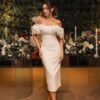Customized Simple Satin Short Mermaid Strapless Wedding Dress Sexy Backless Off Shoulder Pleat Button Appliques Mid-Calf Bride 9 S077b1d1f0fdd402e900bddb1ea8a5ccf0 Cropped