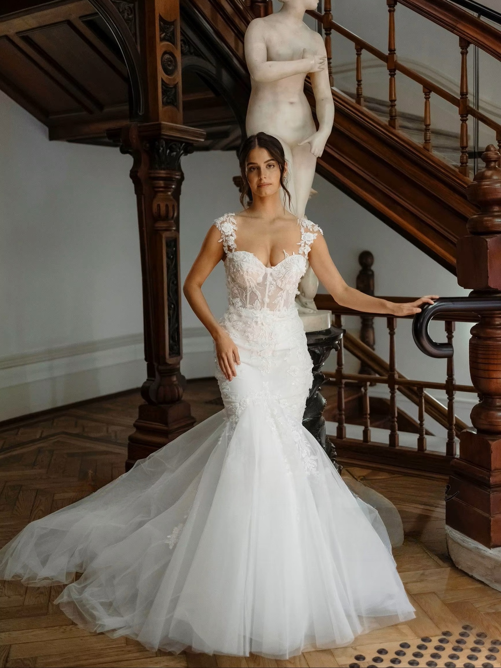 SoDigne Mermaid Boho Tulle Wedding Dresses Sweetheart Sleeveless Appliques Bridal Dress 2025 Long Wedding Gown Robe De Mairee 3 SoDigne Mermaid Boho Tulle Wedding Dresses Sweetheart Sleeveless Appliques Bridal Dress 2025 Long Wedding Gown Robe De Mairee - Obrázek 3