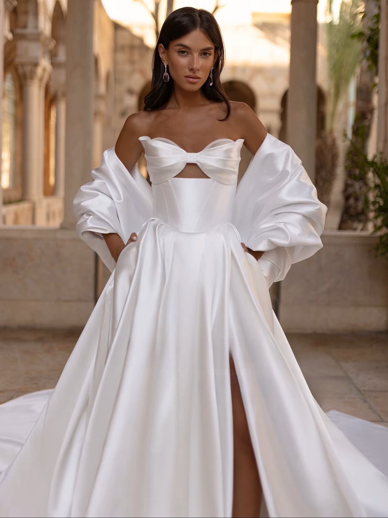 SoDigne A-line Simple Satin Wedding Dresses Sweetheart Sleeveless Bridal Dress Split Wedding Gown Robe De Mairee Customized 3 SoDigne A-line Simple Satin Wedding Dresses Sweetheart Sleeveless Bridal Dress Split Wedding Gown Robe De Mairee Customized - Obrázek 3