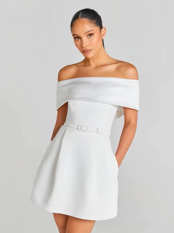 Customized Modern Mini Satin Wedding Dresses Sexy Boat Neck Pleat Pearls Long Sleeves Bride Dresses Sexy Backless Wedding Gowns 4 Customized Modern Mini Satin Wedding Dresses Sexy Boat Neck Pleat Pearls Long Sleeves Bride Dresses Sexy Backless Wedding Gowns - Obrázek 4