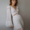 Exquisite Ivory Lace A-Line Mini Wedding Dress Sexy Deep V-Neck Long Sleeves Pleat Open Back Chiffon Short Dress Gown Customized 8 S476e1267b87743f8a501a1a9c3411bd8U Cropped
