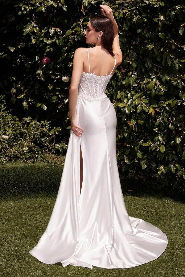 SoDigne Elegant Mermaid Satin Wedding Dresses Sweetheart Sleeveless Appliques Bridal Dress Split  Wedding Gown Robe De Mairee ﻿ - Obrázek 2