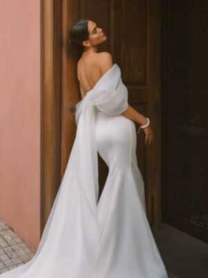 Elegant Sweetheart Mermaid Wedding Dress Women White Off The Shoulder Open Back Bridal Gown Train Vestidos De Novia Customized 9 S5121463b13304d7ba31e72a455d99bb4L Cropped