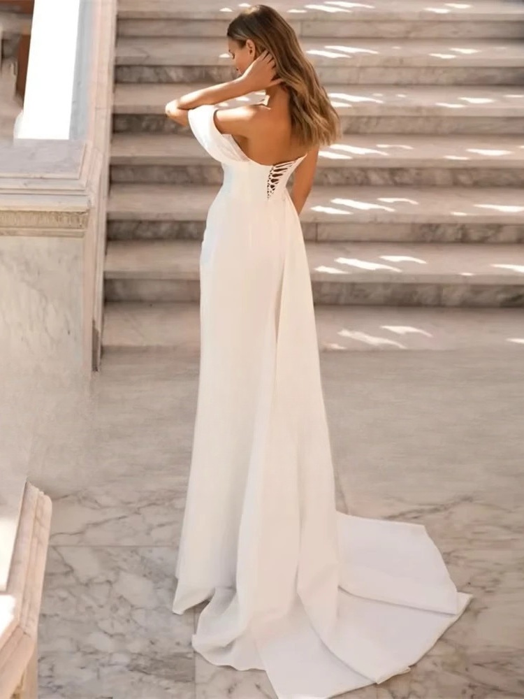 Sexy Mermaid Wedding Dress 2025 Sequined One-Shoulder Sweetheart Split Pleat Open Back Bridal Gowns Vestidos De Noiva Customized 2 Sexy Mermaid Wedding Dress 2025 Sequined One-Shoulder Sweetheart Split Pleat Open Back Bridal Gowns Vestidos De Noiva Customized - Obrázek 2