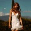 Vintage 2-Piece Lace Wedding Dress Simple Long Lantern Sleeves Mini Bride Dress Sexy V-Neck Backless Pleated Feathers Customized 6 S67c136597aa0441188735ec8d0d0eb443 Cropped