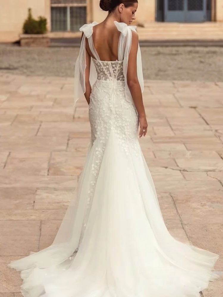 SoDigne Mermaid Tulle Wedding Dresses Sweetheart Sleeveless Elegant Bride Dress Women Bridal Gowns vestidos de novia Customized 2 SoDigne Mermaid Tulle Wedding Dresses Sweetheart Sleeveless Elegant Bride Dress Women Bridal Gowns vestidos de novia Customized - Obrázek 2