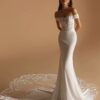 SoDigne Mermaid Off Shoulder Wedding Dresses Full Sleeves Lace Appliques Bridal Dress Soft Satin Bride Gown vestidos de novia  9 S7fb6272908ff489b9da9580bdafe4fceF Cropped