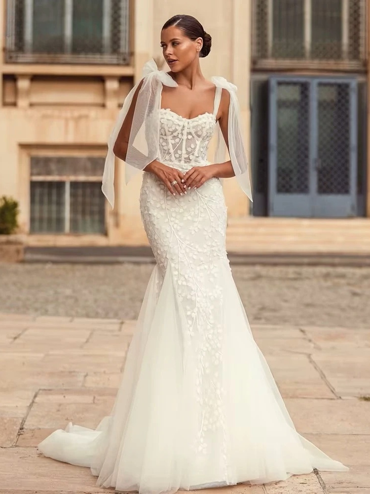 SoDigne Mermaid Tulle Wedding Dresses Sweetheart Sleeveless Elegant Bride Dress Women Bridal Gowns vestidos de novia Customized 3 SoDigne Mermaid Tulle Wedding Dresses Sweetheart Sleeveless Elegant Bride Dress Women Bridal Gowns vestidos de novia Customized - Obrázek 3