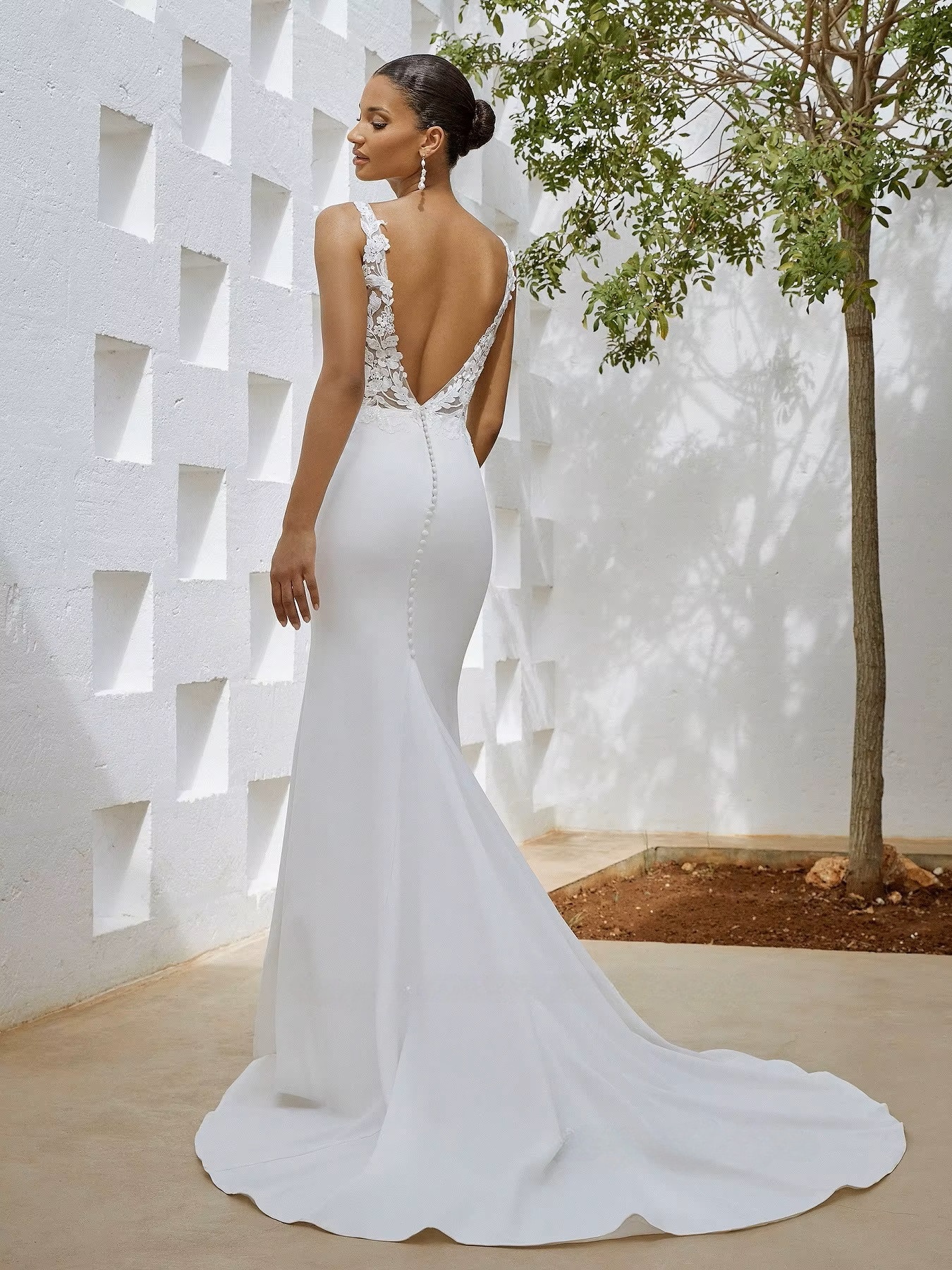 SoDigne Mermaid Wedding Dresses Satin Lace Appliques V-neck Sleeveless Bridal Dress 2024 Bride Gown Long vestidos de novia 2 SoDigne Mermaid Wedding Dresses Satin Lace Appliques V-neck Sleeveless Bridal Dress 2024 Bride Gown Long vestidos de novia - Obrázek 2
