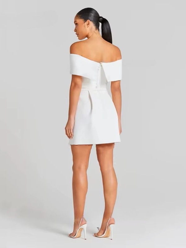 Customized Modern Mini Satin Wedding Dresses Sexy Boat Neck Pleat Pearls Long Sleeves Bride Dresses Sexy Backless Wedding Gowns 2 Customized Modern Mini Satin Wedding Dresses Sexy Boat Neck Pleat Pearls Long Sleeves Bride Dresses Sexy Backless Wedding Gowns - Obrázek 2
