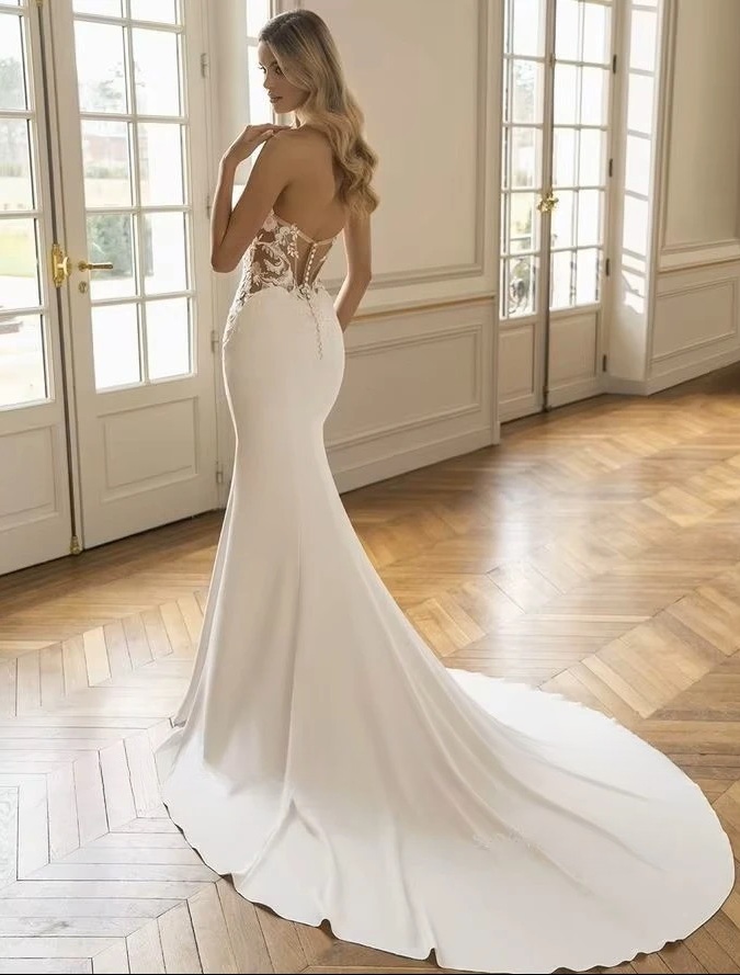 SoDigne Mermaid Wedding Dresses Sweetheart Sleeveless Appliques Bridal Dress Beach Customized Wedding Gown Robe De Mairee 2 SoDigne Mermaid Wedding Dresses Sweetheart Sleeveless Appliques Bridal Dress Beach Customized Wedding Gown Robe De Mairee - Obrázek 2