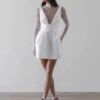 Customized Simple Mini Satin Lace Wedding Dress Pleat Long Sleeves Sexy High Neck Illusion With Button Short Wedding Gown 2025 9 Sa9b9f7a1a8bd4277b9c190ef8ad791ad0 Cropped