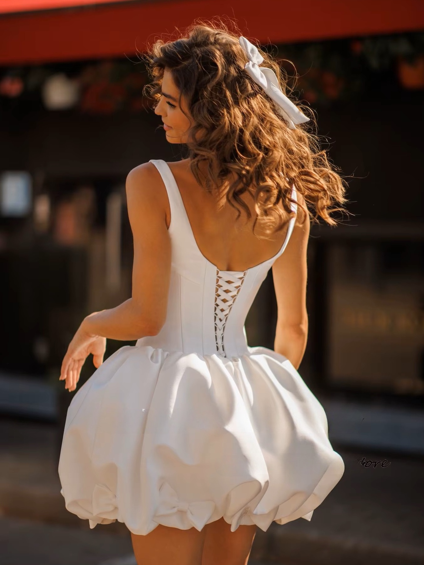 SoDigne A-line Satin Short Bride Dresses Square Collar Sleeveless Wedding Dress Mini Bridal Gown Robe De Mairee Customized 2 SoDigne A-line Satin Short Bride Dresses Square Collar Sleeveless Wedding Dress Mini Bridal Gown Robe De Mairee Customized - Obrázek 2