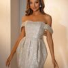 Luxury Shiny Sequined Mini Wedding Dress Simple Off Shoulder Strapless Bridal Sexy Backless Sleeveless Above Knee Customized 7 Sadfc0de8b4c44478a36791734871280eR Cropped
