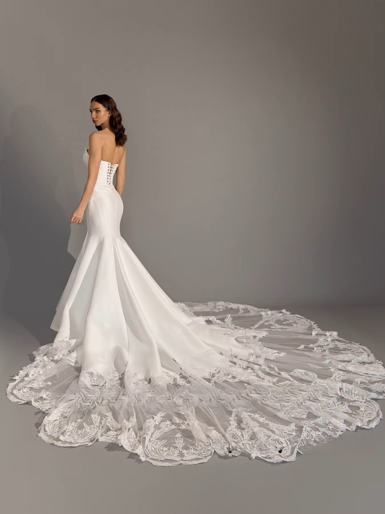 SoDigne Mermaid Satin Appliques Wedding Dresses Sweetheart Sleeveless Bridal Dress Long Wedding Gown Robe De Mairee Customized 3 SoDigne Mermaid Satin Appliques Wedding Dresses Sweetheart Sleeveless Bridal Dress Long Wedding Gown Robe De Mairee Customized - Obrázek 3