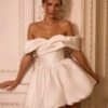 Simple Short A-Line Ivory Wedding Dresses Elegant Mini Long Sleeves Strapless Wedding Gowns For Bride Sexy Backless Customized 5 Sc1e73f73996a41cabb41ba2bc72c518eK Cropped