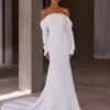 BIGDAY Long Sleeve Off The Shoulder Strapless Pleat Wedding Dress Open Back Sweep Train  Bridal Gown Vestido De Noiva Customized