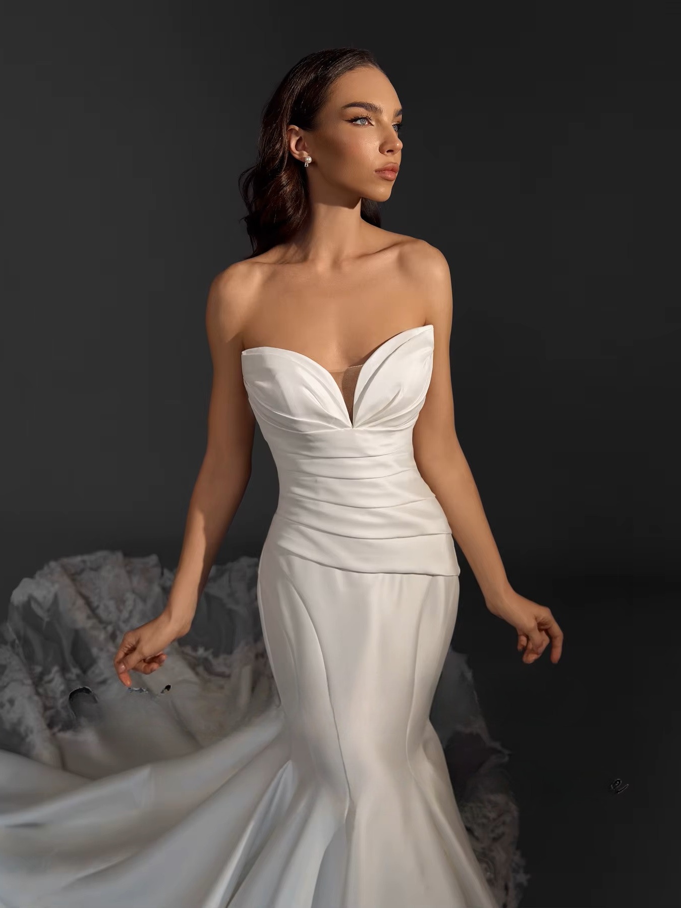 SoDigne Mermaid Satin Appliques Wedding Dresses Sweetheart Sleeveless Bridal Dress Long Wedding Gown Robe De Mairee Customized 2 SoDigne Mermaid Satin Appliques Wedding Dresses Sweetheart Sleeveless Bridal Dress Long Wedding Gown Robe De Mairee Customized - Obrázek 2