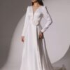SoDigne A-line Elegant Wedding Dresses V-neck Full Sleeves Stain Bridal Dress Long Bridal Gown vestidos de novia 2025 Customized 7 Se85100eeb1b54c72940ae0977740948cD Cropped