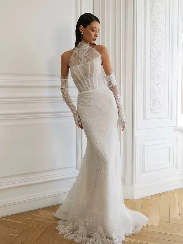 SoDigne Mermaid Lace Bride Dresses Sleeveless Detachable Sleeves Wedding Dress Long Bridal Gowns Robe De Mairee Customized 2 SoDigne Mermaid Lace Bride Dresses Sleeveless Detachable Sleeves Wedding Dress Long Bridal Gowns Robe De Mairee Customized - Obrázek 2
