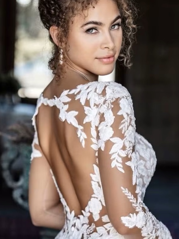 SoDigne Backless Boho Wedding Dresses With Pockets Long Sleeves V Neck Lace Bridal Dress Satin Bride Gowns Customized 4 SoDigne Backless Boho Wedding Dresses With Pockets Long Sleeves V Neck Lace Bridal Dress Satin Bride Gowns Customized - Obrázek 4
