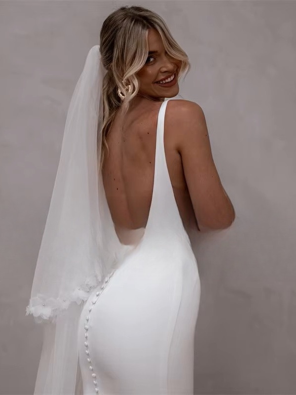 Elegant Mermaid Wedding Dresses Women Spaghetti Strap Open Back Square Collar Bridal Gown Train Vestidos De Noiva Customized 2 Elegant Mermaid Wedding Dresses Women Spaghetti Strap Open Back Square Collar Bridal Gown Train Vestidos De Noiva Customized - Obrázek 2