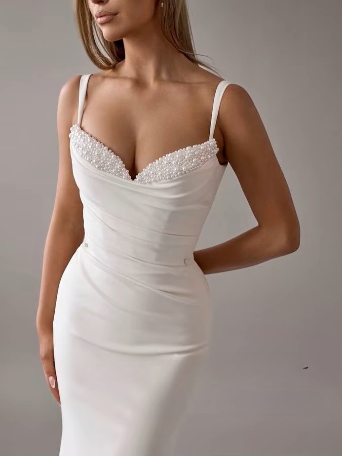 SoDigne Customized Mermaid Simple Wedding Dresses Sweetheart Sleeveless Beading Satin Bridal Dress Women Long Wedding Gown 3 SoDigne Customized Mermaid Simple Wedding Dresses Sweetheart Sleeveless Beading Satin Bridal Dress Women Long Wedding Gown - Obrázek 3