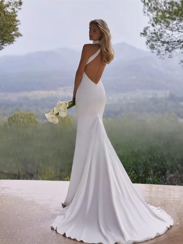 BIGDAY Sexy High Halter Mermaid Wedding Dresses Women 2025 Pleat Backless Sleeveless Bridal Gown Vestidos De Noiva Customized 2 BIGDAY Sexy High Halter Mermaid Wedding Dresses Women 2025 Pleat Backless Sleeveless Bridal Gown Vestidos De Noiva Customized - Obrázek 2