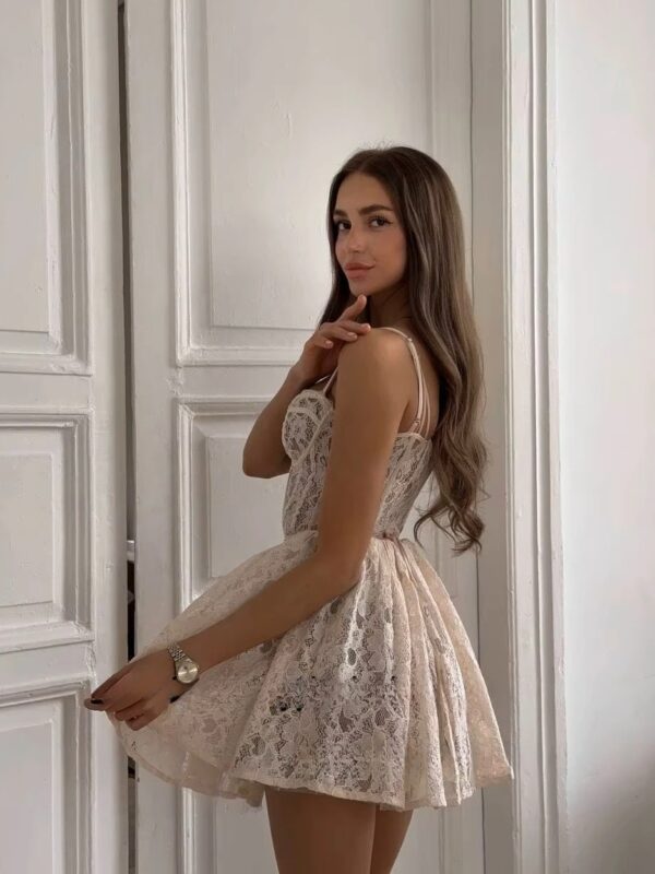 SoDigne A-line Lace Mini Wedding Dress Sweetheart Sleeveless Bride Dresses Beach Bridal Gowns vestidos de novia Customized - Obrázek 2